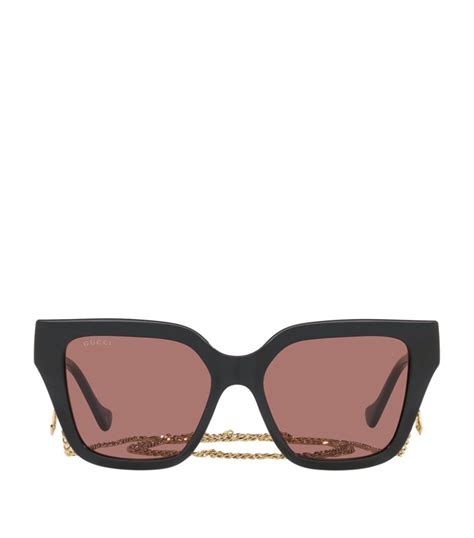 gucci sunglasses with chain|gucci rectangular sunglasses with chain.